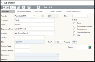 Anagrafica Operatori Web